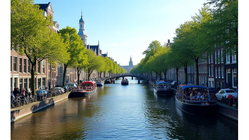 Historische grachtenpanden langs de Herengracht in Amsterdam