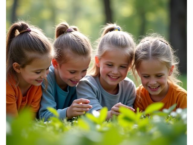 Groep kinderen leert over de natuur tijdens een natuureducatieworkshop