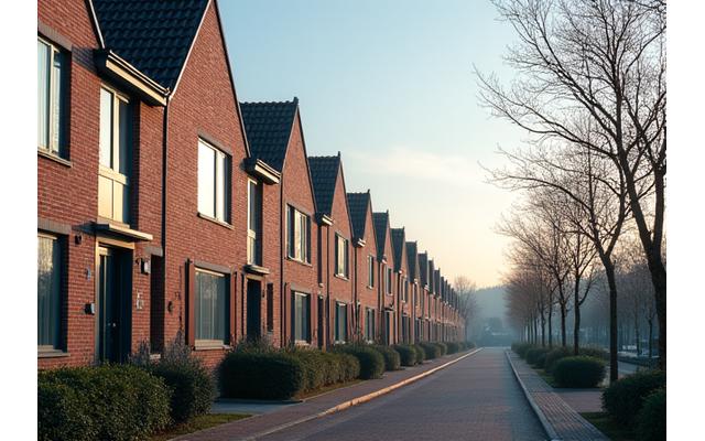 Hollandse huizenmarkt met 'te koop' bordjes