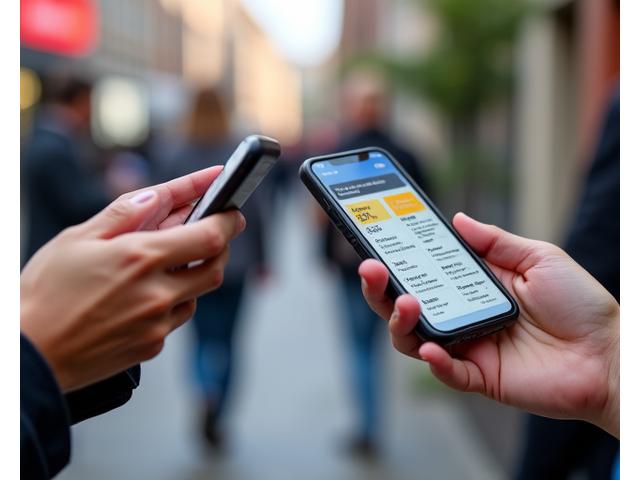 Diverse handen die mobiele telefoons vasthouden met verschillende loyaliteitsapps open, representerend consumentengedrag