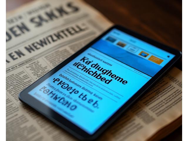 Oude krant naast een tablet die digitaal nieuws toont, symboliseert transformatie