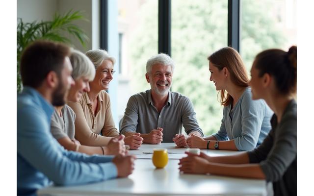Groep mensen met verschillende achtergronden in een inclusieve omgeving