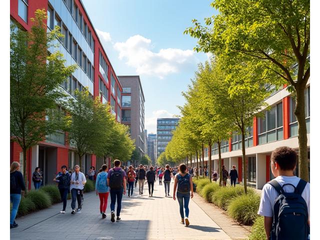 Studenten op een campus in Utrecht